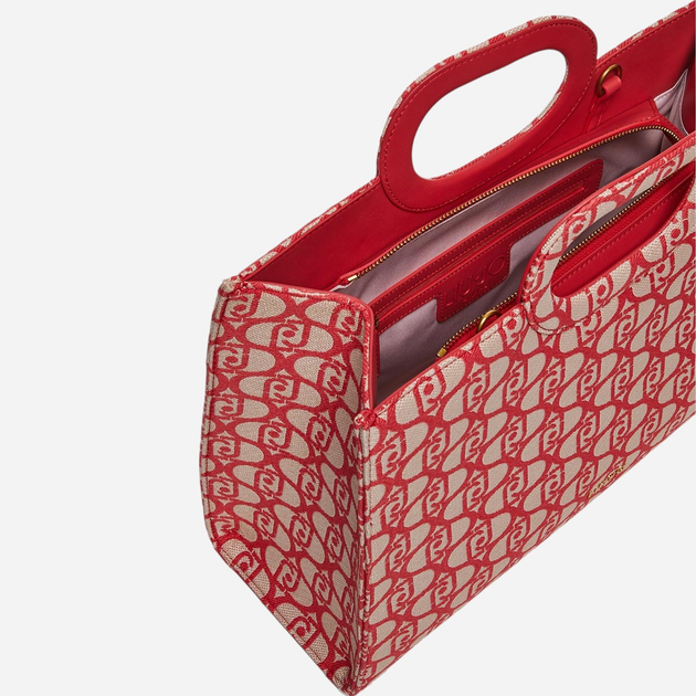 Torebka shopper damska materiałowa Liu Jo AA4122T6438-81651 Czerwona - obraz 4