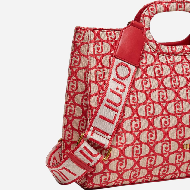 Torebka shopper damska materiałowa Liu Jo AA4122T6438-81651 Czerwona - obraz 5