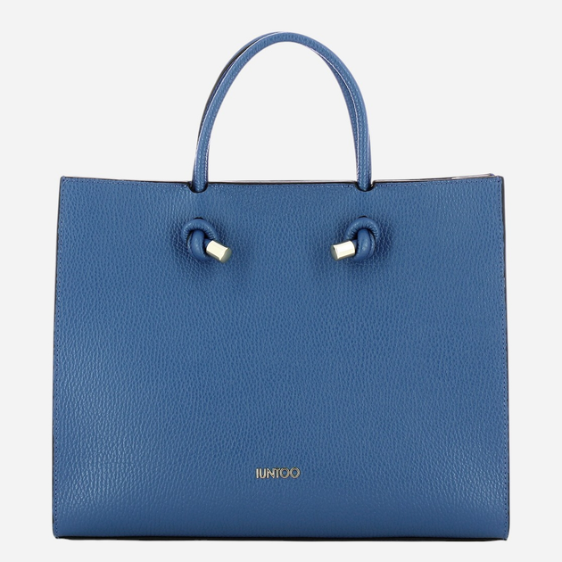 Torebka shopper damska skórzana IUNTOO Armonia 168116-007 Niebieska - obraz 1