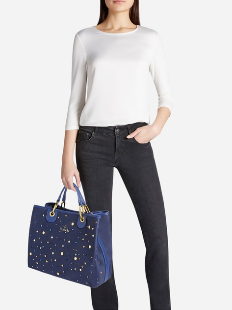 Torebka shopper damska materiałowa Braccialini Beth B18260-TY-200 Niebieska - obraz 2