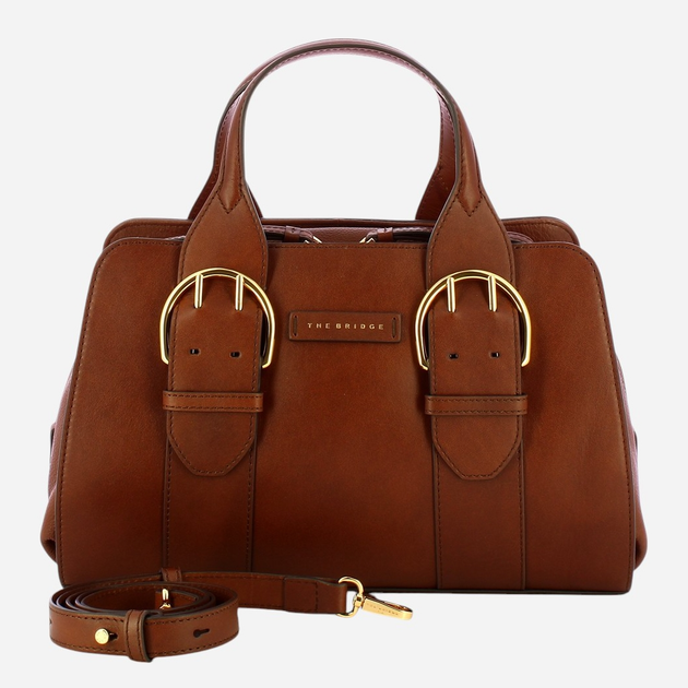 Torebka shopper damska skórzana The Bridge Elena 441614VR-14 Brązowa - obraz 1
