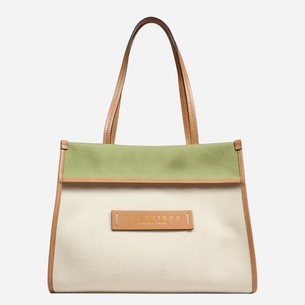 Torebka shopper damska materiałowa The Bridge Elisa 0428247Y-6H Zielona - obraz 1