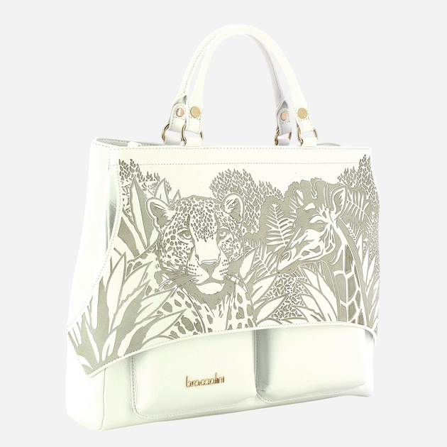 Torebka shopper damska skórzana Braccialini Naomi B18295-PP-001 Biała - obraz 3