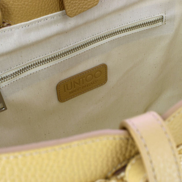Torebka shopper damska duża IUNTOO Sibilla 181202-NATURALE+CAMMELLO-C81 Beżowa - obraz 4