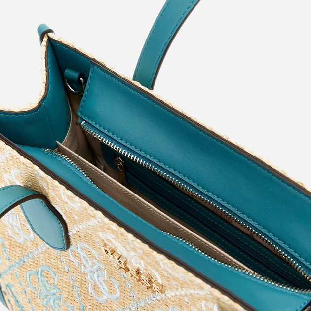 Torebka shopper damska materiałowa Guess Silvana HWSW8665220-TLG Niebieska - obraz 3
