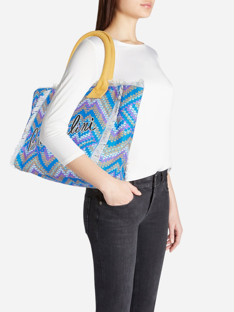Torebka shopper damska materiałowa Braccialini Summer B18221-TC-3261 Niebieska - obraz 2