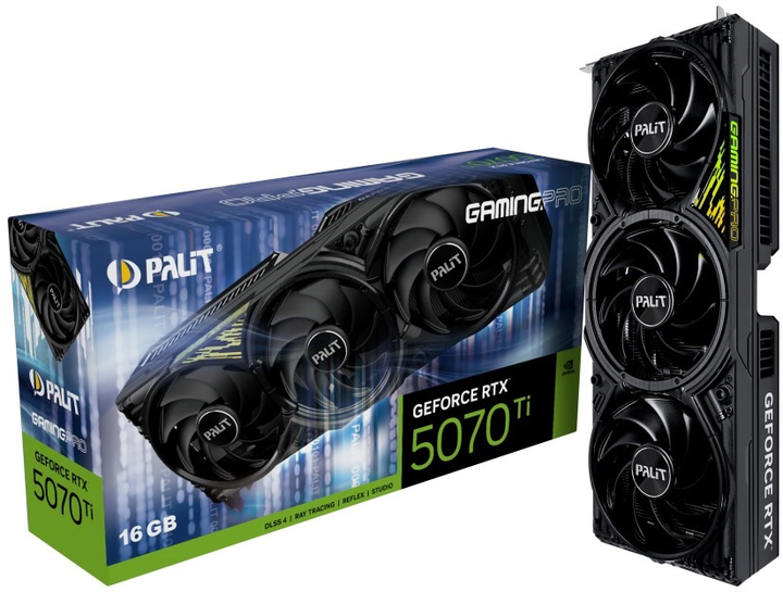 Karta graficzna Palit PCI-Ex GeForce RTX 5070 Ti GamingPro V1 16GB GDDR7 (256bit) (2452/28000) (HDMI, 3 x DisplayPort) (NE7507T019T2-GB2031Y) - obraz 10