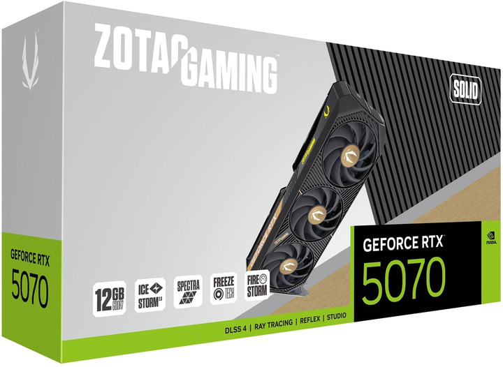 Karta graficzna Zotac PCI-Ex GeForce RTX 5070 Solid 12GB GDDR7 (192bit) (2512/28000) (HDMI, 3 x DisplayPort) (ZT-B50700D-10P) - obraz 8