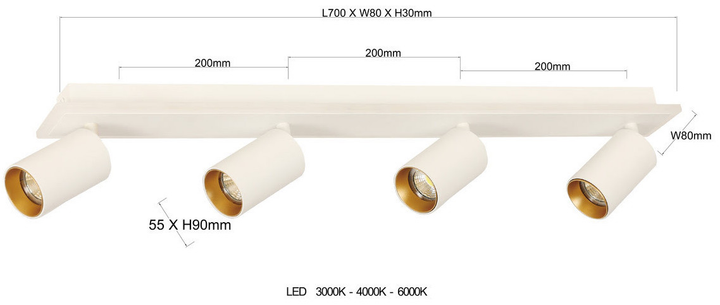 Reflektor punktowy Light Prestige Parma LP-0612/4C WH - obraz 12