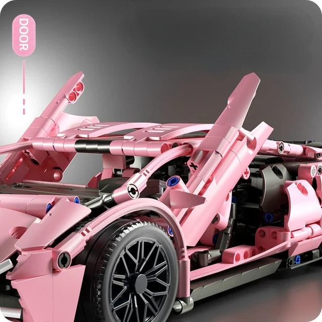 Конструктор Lamborghini машинка техник 1280 деталей в размере 1:14 лучший развивающий подарок Розовая - изображение 3