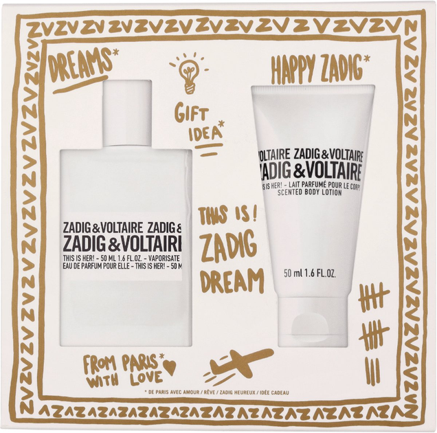 Набір для жінок Zadig&Voltaire This is Her! Парфумована вода 50 мл + Лосьйон для тіла 50 мл (3423222086589) - зображення 1
