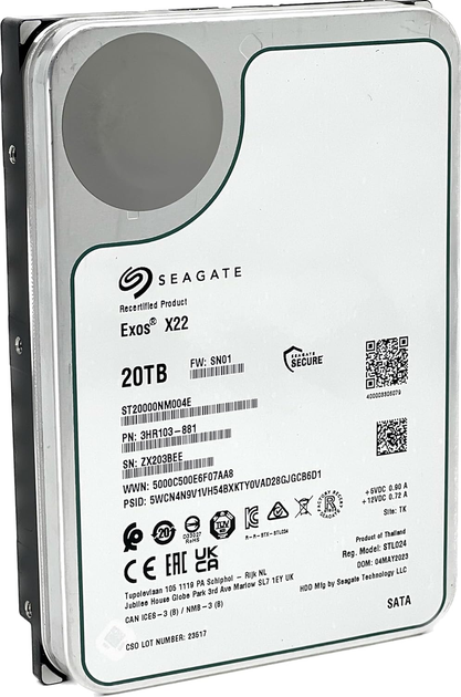 Dysk twardy Seagate Exos X22 20TB 7200rpm 512MB ST20000NM004E 3.5" SATA III - obraz 3