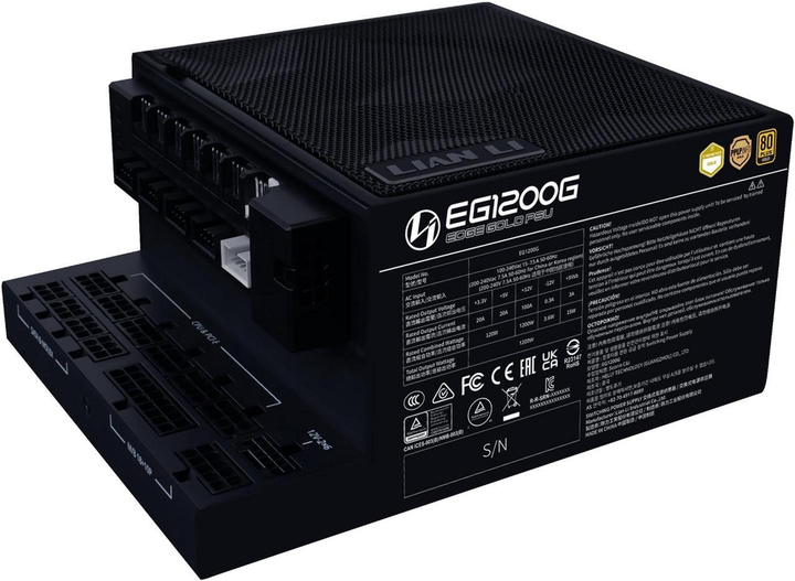 Блок живлення Lian Li EDGE Gold EG1200G 1200W 80 Plus Gold Black (EG1200G BLACK) - зображення 2