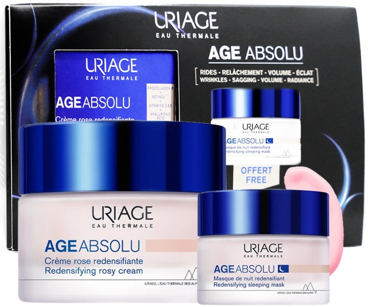 Zestaw do pielęgnacji twarzy Uriage Age Absolu Krem do twarzy 50 ml + Maska na noc 15 ml (ZES3661434009549) - obraz 2