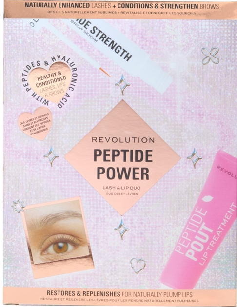 Набір для догляду за обличчям Revolution Peptide Power Lash & Lip Duo Сироватка для вій і брів 3 мл + Бальзам для губ 15 мл (ZES5057566827225) - зображення 3