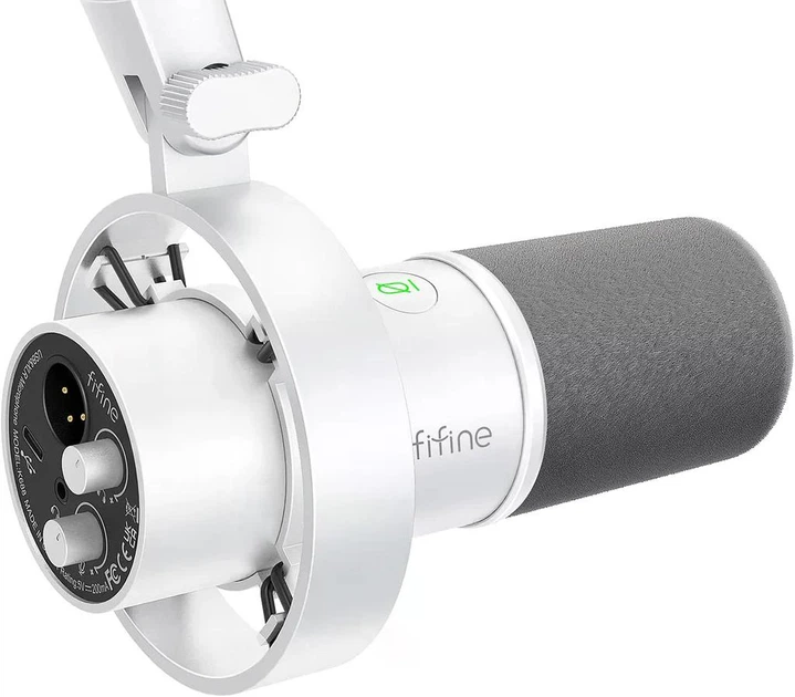 Студийный динамический микрофон FIFINE K688 XLR/USB WHITE – фото