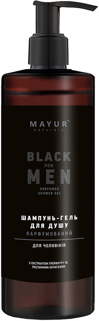 Акція на Парфумований шампунь-гель для душу 3 в 1 для чоловіків Mayur Black for men натуральний 200 мл від Rozetka
