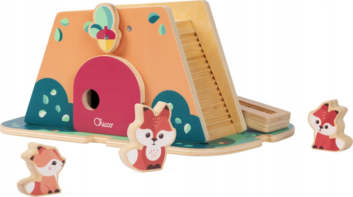 Zabawka Chicco My Wood Friends Drewniana kryjówka lisów z figurkami (8058664177783) - obraz 4