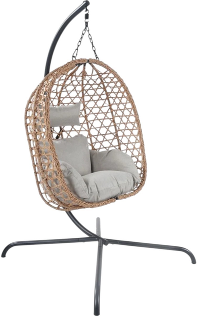 Huśtawka Cocoon HOMLA Nido 104x106x184 cm Beżowa - obraz 1