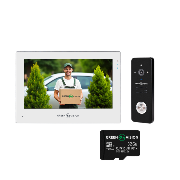 Комплект видеодомофона GV-003-GV-059+GV-006 + SD32GB - Фото 1 Комплект видеодомофона GV-003-GV-059+GV-006 + SD32GB - изображение 1