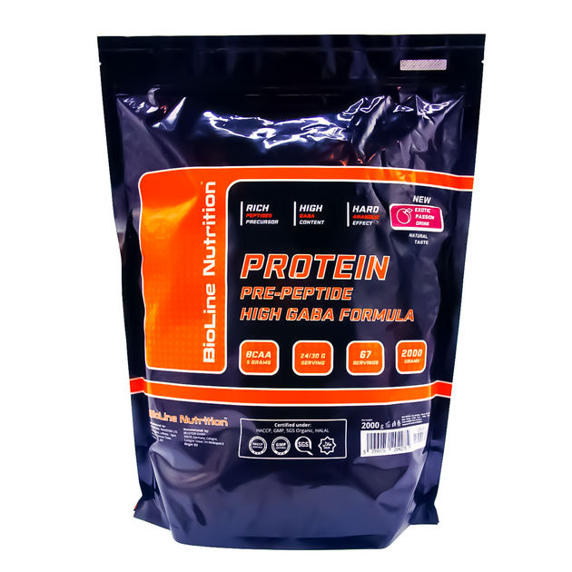Протеїн BioLine Nutrition сироватковий WPS 80 для росту м'язів та набору ваги 2 кг в м'якій упаковці персик-маракуйя - Фото 1 Протеїн BioLine Nutrition сироватковий WPS 80 для росту м'язів та набору ваги 2 кг в м'якій упаковці персик-маракуйя - зображення 1