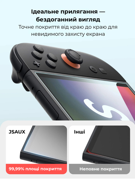 Защитное стекло JSAUX GP0123 глянцевое 2 шт для Nintendo Switch 2 (6126755803428) - Фото 8 Защитное стекло JSAUX GP0123 глянцевое 2 шт для Nintendo Switch 2 (6126755803428) - изображение 8