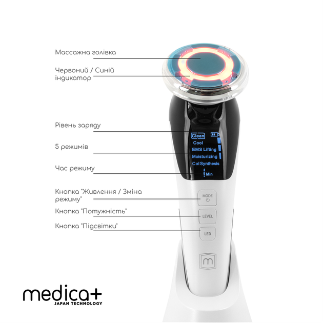 Набір портативної дарсонвалі Medica+ Darsoline 7.0 + Мікрострумовий RF Lifting Масажер для обличчя Skin Lifting 7.0 White - зображення 8