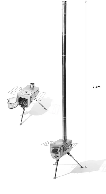 Піч дров'яна Mobi Garden NX22688003, сіра - Фото 3 Піч дров'яна Mobi Garden NX22688003, сіра - зображення 3