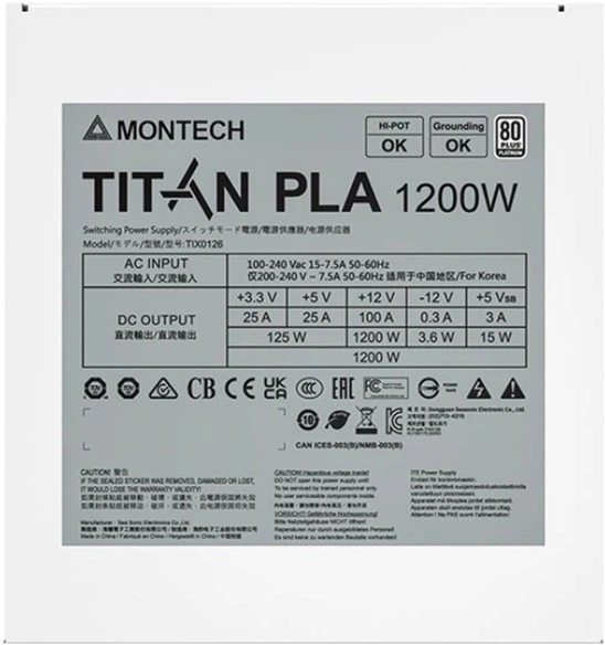 Zasilacz Montech Titan PLA 1200W White (NEMT-009) - obraz 6