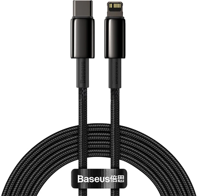 Кабель Baseus Tungsten Gold Fast Charging Data Cable Type-C to iP PD 20W 2 м Black (CATLWJ-A01) - зображення 6