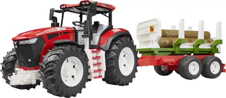 Zestaw zabawkowy Bruder Traktor Roadmax z przyczepą i kłodami 1:16 (4001702034535) - obraz 3