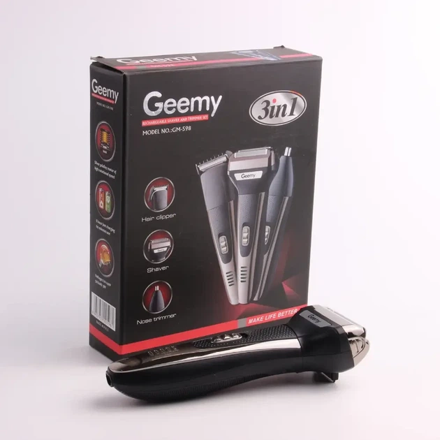 Триммер Geemy GM-598 машинка для стрижки волос и бороды 3в1 5126 - изображение 5