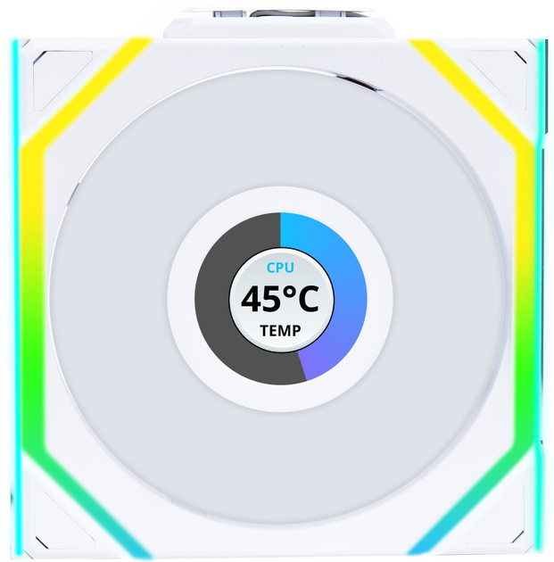 Wentylator Lian Li Uni Fan SL Wireless LCD 120 Reverse Blade White (LULI-098) - obraz 1
