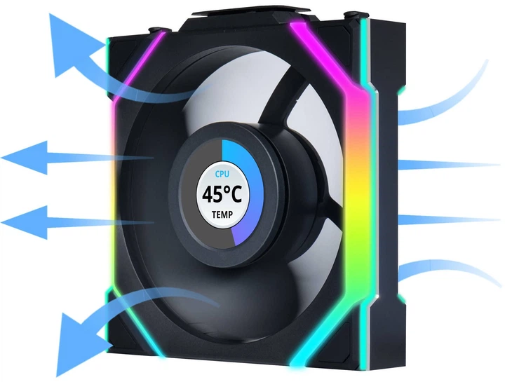 Вентилятор Lian Li Uni Fan SL Wireless LCD 120 Reverse Blade Black (LULI-097) - зображення 3