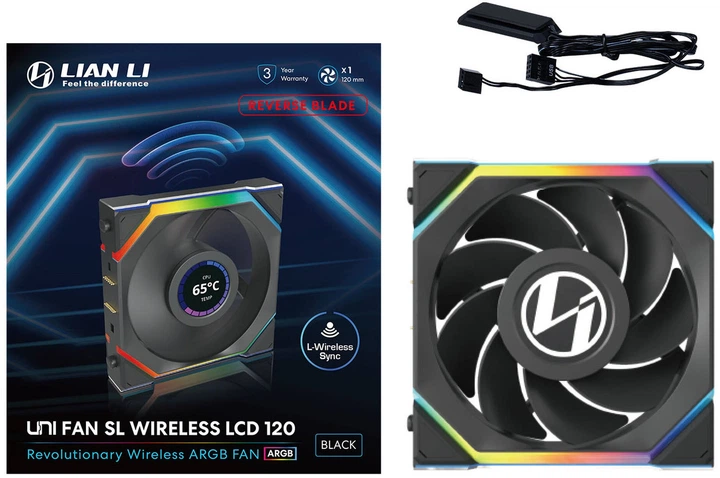 Вентилятор Lian Li Uni Fan SL Wireless LCD 120 Reverse Blade Black (LULI-097) - зображення 7