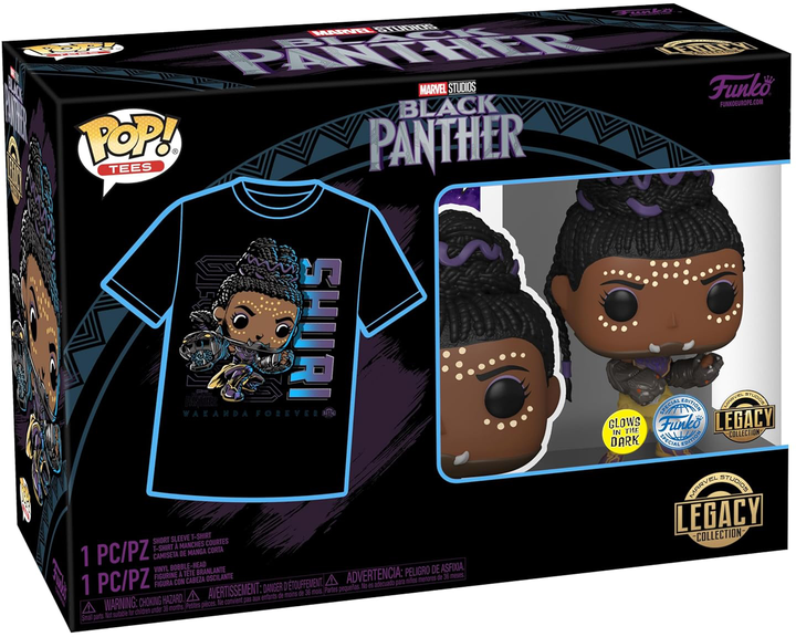 Набір Funko Pop! & Tee Marvel Black Panther Bobble-Head Shuri Фігурка + футболка розмір M 64878 (889698648783) - зображення 1
