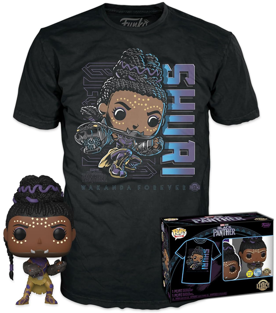 Набір Funko Pop! & Tee Marvel Black Panther Bobble-Head Shuri Фігурка + футболка розмір M 64878 (889698648783) - зображення 2