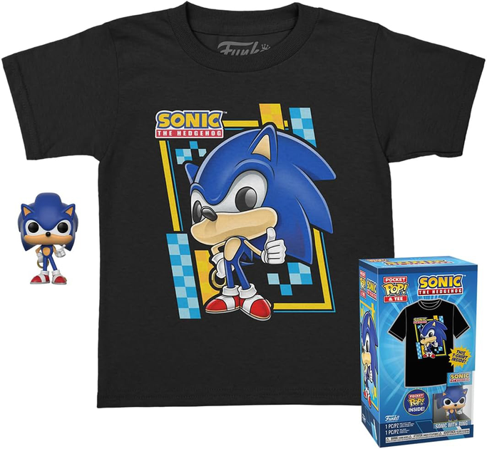 Набір Funko Pocket Pop! & Tee Sonic The Hedgehog фігурка Соніка + дитяча футболка розмір S 70389 (889698703895) - зображення 2
