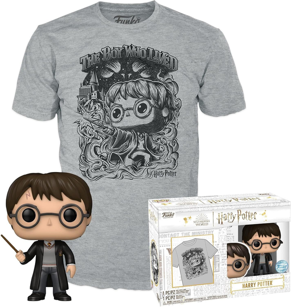 Zestaw Funko Pop! & Tee Harry Potter Figurka Harry Potter + Koszulka Rozmiar L 76200 (889698762007) - obraz 2