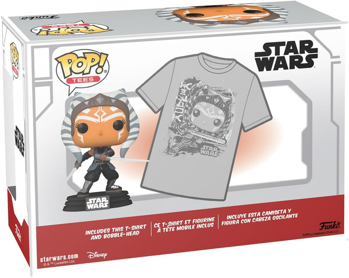 Набір Funko Pop! & Tee Disney Star Wars Фігурка Bobble-Head Ahsoka Tano + футболка розмір M 74500 (889698745000) - зображення 3