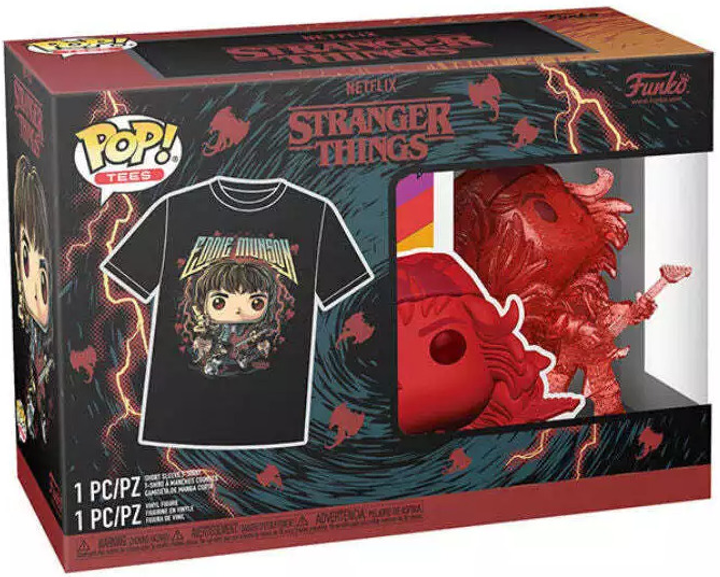Zestaw Funko Pop! & Tee Stranger Things Figurka Hunter Eddie with Guitar + Koszulka Rozmiar M 79263 (889698792639) - obraz 1