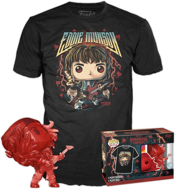 Zestaw Funko Pop! & Tee Stranger Things Figurka Hunter Eddie with Guitar + Koszulka Rozmiar M 79263 (889698792639) - obraz 2