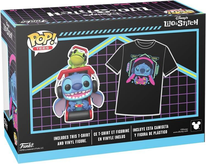 Zestaw Funko Pop! & Tee Lilo and Stitch Figurka Gamer Stitch with Frog + Koszulka Rozmiar S 85760 (889698857604) - obraz 2