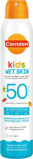 Spray przeciwsłoneczny Carroten Kids Wet Skin SPF50 200 ml (5201314180708) - obraz 1