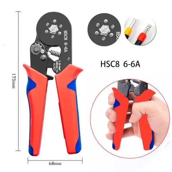 Кримпер 6 кулачков клещи для обжима наконечников HSC8-6 0.25-6 мм 23-10 AWG - изображение 3