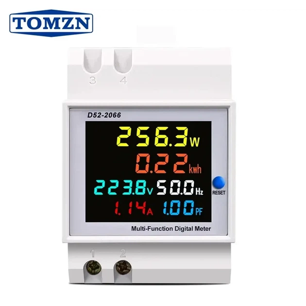 Багатофункціональний цифровий вимірювач напруги та струму TOMZN D52-2066 лічильник електроенергії AC 40-300V 100A - зображення 7