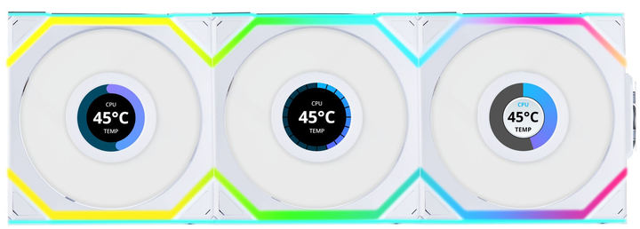 Zestaw wentylatorów Lian Li Uni Fan SL Wireless LCD 120 White (LULI-100) - obraz 1