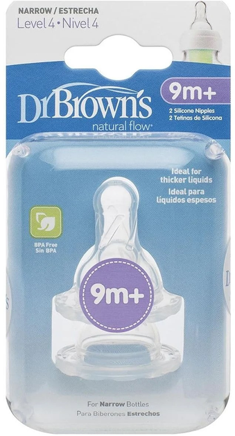 Соска для пляшечки Dr. Brown's Standard Level 4 +9 місяців 2 шт (072239304907) - зображення 1