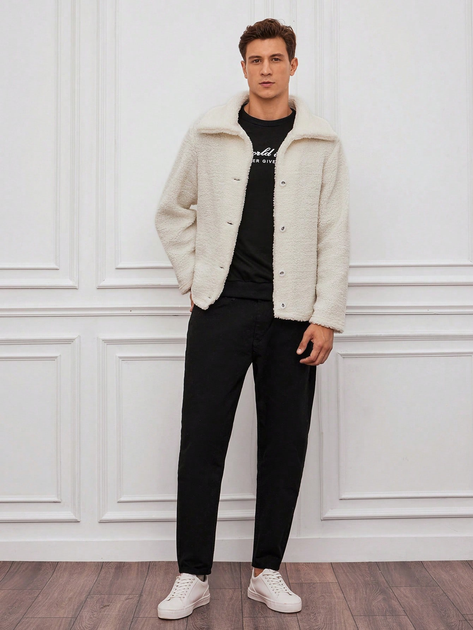 Куртка Шерпа демисезонная мужская SHEIN GD-00157779 S Белая (DN3012300059949) - изображение 3