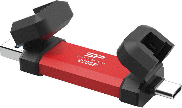 Dysk SSD Silicon Power DS72 250GB USB Type-A/USB Type-C Red (SP250GBUC3S72VPR) - obraz 2